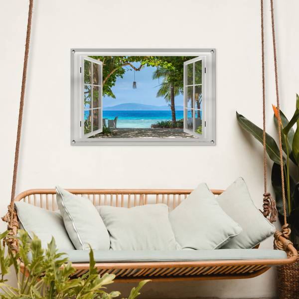 GARTENPOSTER Palmenstrand 90 x 60 cm