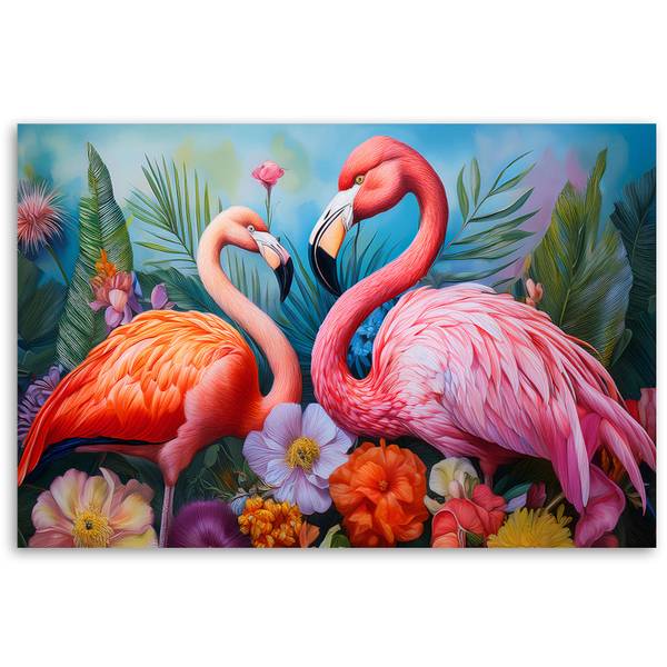 Wandbild flamingos vögel exotische tiere 60 x 40 cm