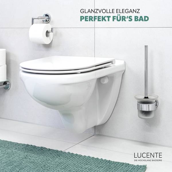 Toilettenbürste Lucente 67710 Silber - Metall - 12 x 35 x 15 cm
