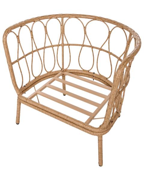Sessel FONNI 2-tlg Braun - Weiß - Polyester PVC - 75 x 85 x 55 cm