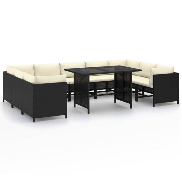 Garten-Lounge-Set 3009676-2 (10-teilig) Schwarz - Polyester - Stahl - 60 x 65 x 60 cm