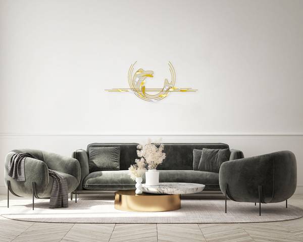 Wanddeko Wohnzimmer Jec Gold - Metall - 121 x 53 x 6 cm