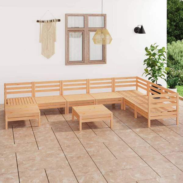 Salon de jardin 3010547 (lot de 9) Marron - Pin - 64 x 29 x 64 cm