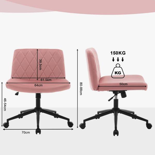 Bürostuhl Slavisa Pink - Samt - 64 x 88 x 50 cm