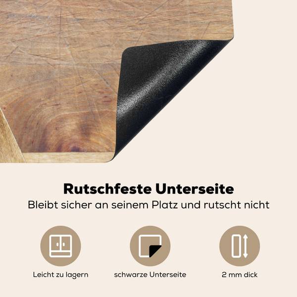 HERDABDECKPLATTE Lachende Löffel Braun - Vinyl - 59 x 52 x 1 cm