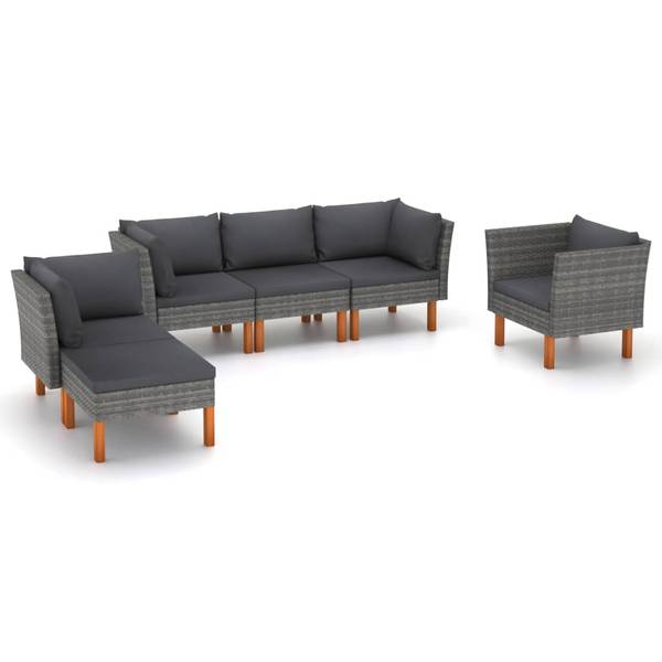 Garten-Sofa-Set 3011728-1 (6-teilig) Anthrazit - Grau