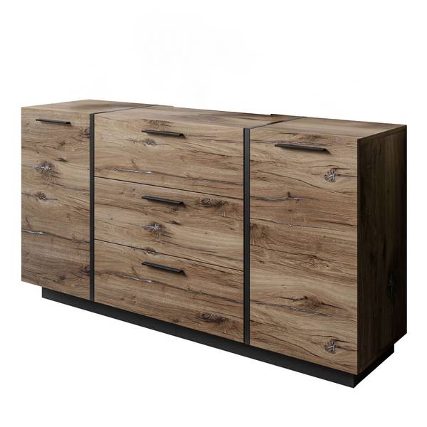 Dressoir ONYX LOFT Flagstaff bruin - plaatmateriaal op houtbasis - 158 x 81 x 41 cm