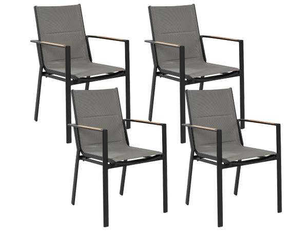 Gartenset BUSSETO 4-tlg Schwarz - Braun - Grau - 4er Set