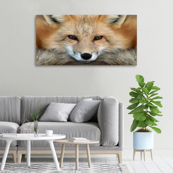 Wandbild Fuchs Beige - Mischgewebe - 100 x 50 x 4 cm