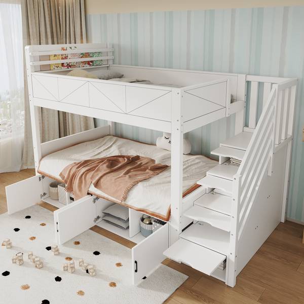 Einzelbett K-2299 Weiß - Holzwerkstoff - 95 x 189 x 254 cm