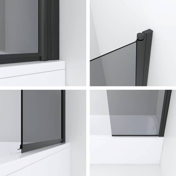 Duschtrennwand für Badewanne JALTAS Schwarz - Glas - 70 x 140 x 0 cm