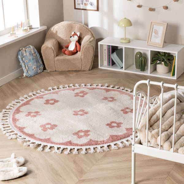 Teppich Moos Flower Pink - 230 x 230 cm