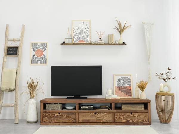 TV-schrank Marika Braun - Kiefer - 180 x 40 x 40 cm