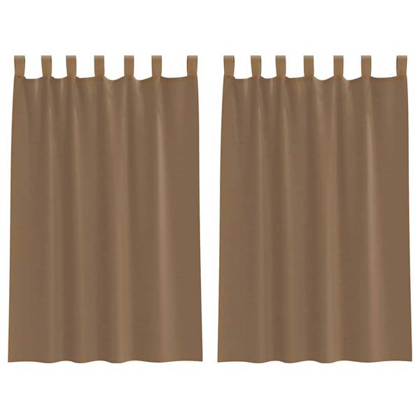 Voile Gordijn 3043941-15 Set van 2 lichtbruin - Hoogte: 175 cm