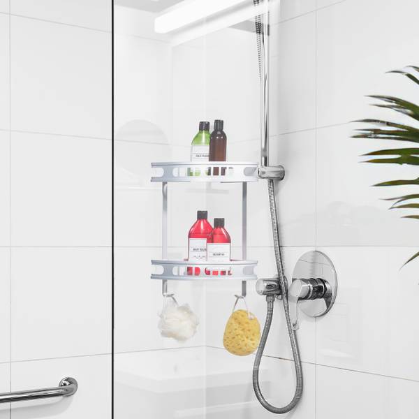 Badeckregal für Dusche Silber - Aluminium - 30 x 39 x 23 cm