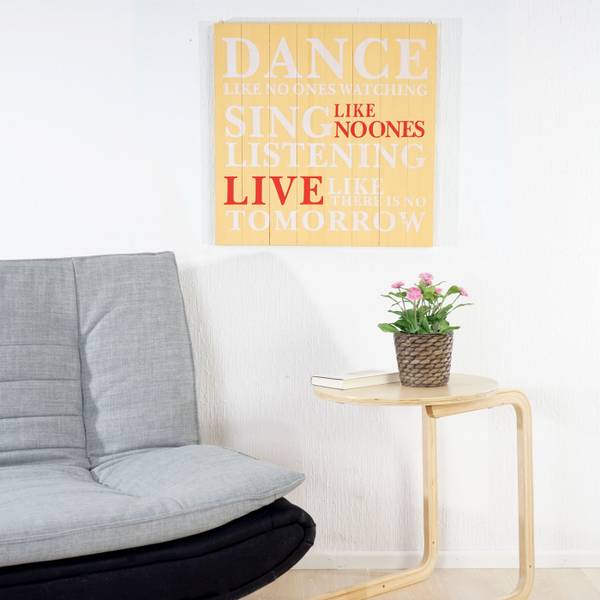 Panneau mural de danse Jaune - Paulownia - 60 x 60 x 3 cm