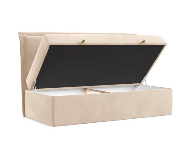 Kinder-Boxspringbett LENNOX Beige - Tiefe: 100 cm