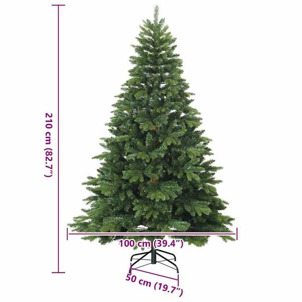 Sapin de Noël artificiel 3700000069-3 Vert - Rouge - 132 x 210 x 132 cm