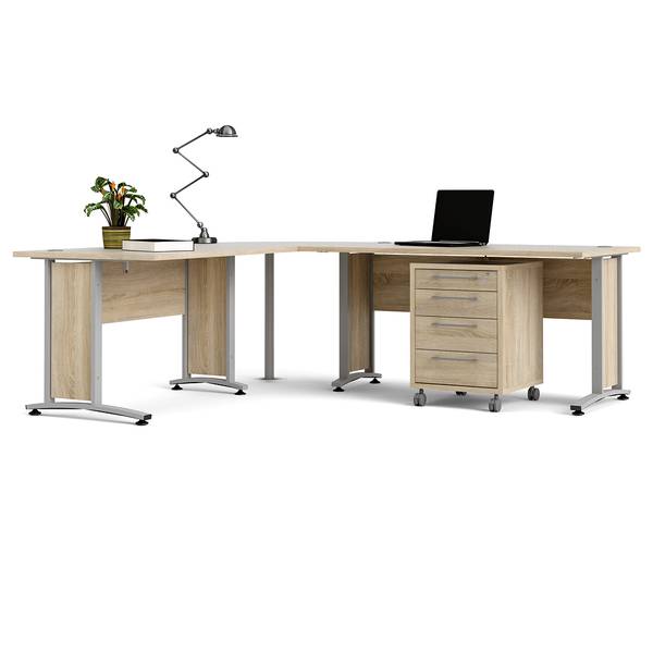 Bureau Prime bruin - deels massief hout - 230 x 75 x 200 cm