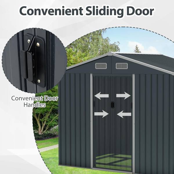 Gerätehaus SF6677SD+DE Schwarz - Metall - 171 x 196 x 235 cm