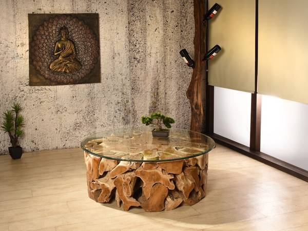 Couchtisch Elements Braun - Massivholz - 100 x 45 x 100 cm