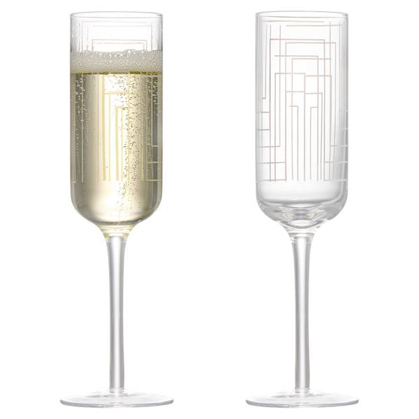 Champagnerflöte Maze 2er-Set Glas - 14 x 21 x 6 cm