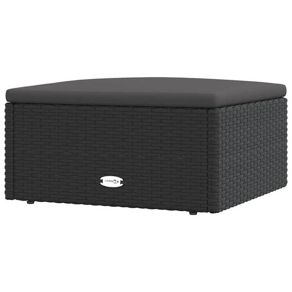 Gartenhocker 3030235-2 Schwarz - Polyrattan - 53 x 24 x 51 cm