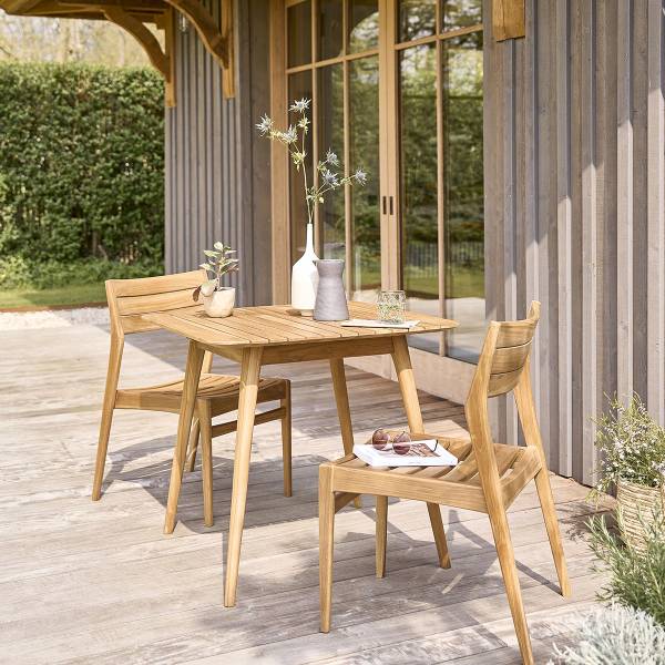 Gartentisch APRIL Beige - Massivholz - 80 x 75 x 80 cm