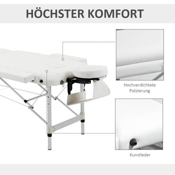 Massageliege 700-039WT Weiß - Kunststoff - 81 x 84 x 215 cm