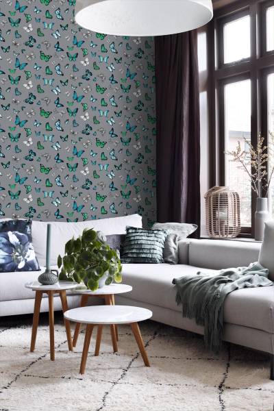 papier peint papillons 7106 Gris