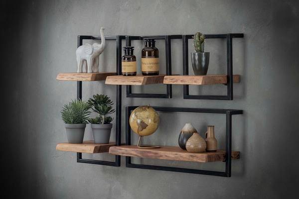 Wandregal ERGEA  Braun - Massivholz - 30 x 65 x 25 cm