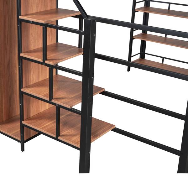 Etagenbett-B040 Schwarz - Metall - 140 x 170 x 200 cm