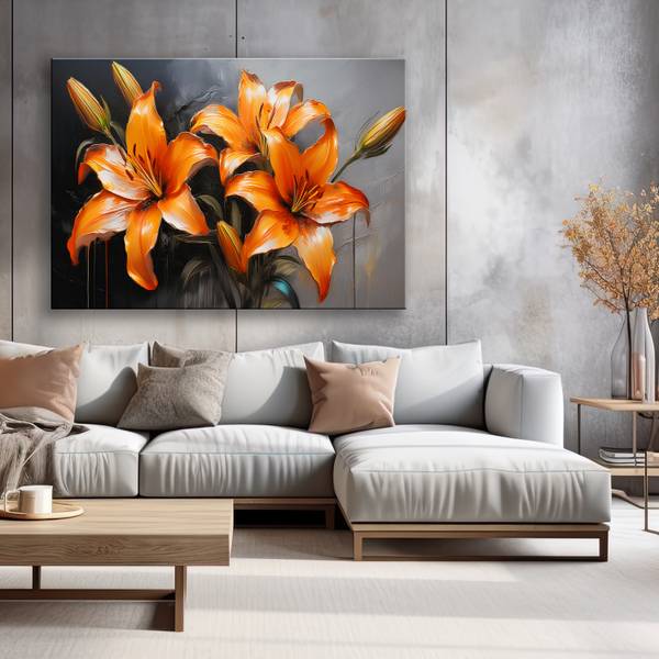 Canvas schilderij Lelies 60 x 40 cm