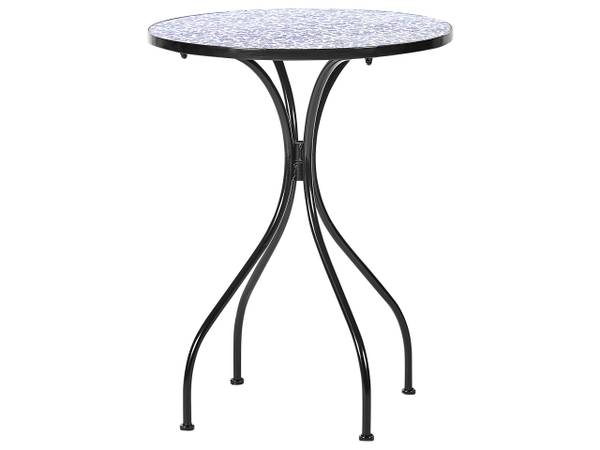 Set de bistrot CAMPRENA Noir - Bleu - Blanc - Métal - 60 x 75 x 60 cm