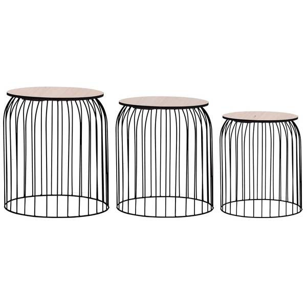 Couchtische M603579 (3er Set) Schwarz - Metall - 40 x 45 x 40 cm