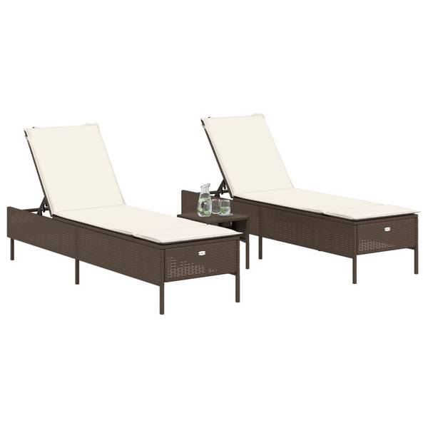 Sonnenliege 3038676 (3-teilig) Braun