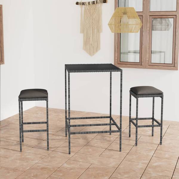 Bar de jardin 3008721-1 (lot de 3) Anthracite - Gris