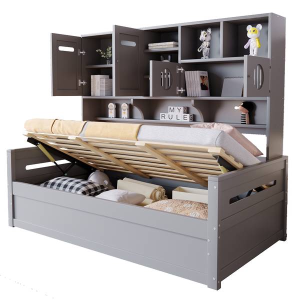 Holzsofa-Bett Selene Ⅰ Grau