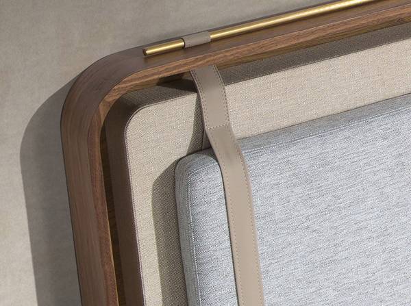 Bett 7224 Beige - Mischgewebe - Webstoff - Kiefer - Walnuss - 170 x 110 x 215 cm