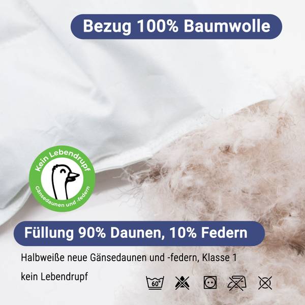 Bettwarenset 00000103 Weiß - Baumwollstoff