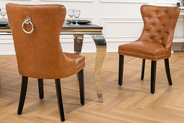 Stuhl CASTLE Schwarz - Braun - Gummibaum - 52 x 95 x 64 cm