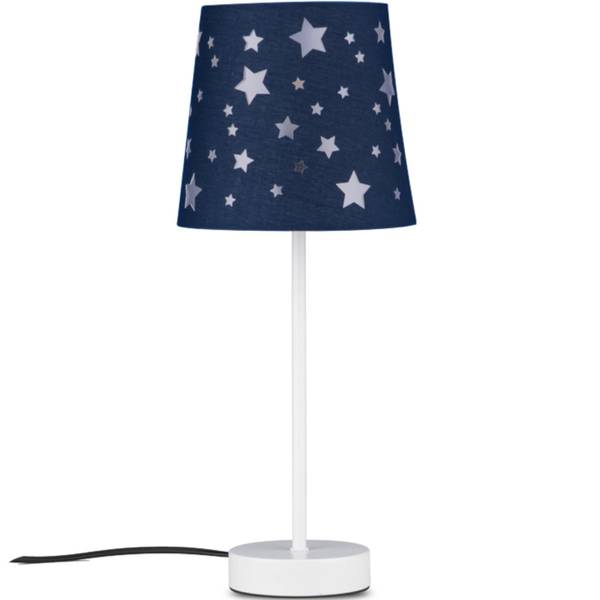 Tafellamp TATI blauw - metaal - textiel - 17 x 42 x 17 cm