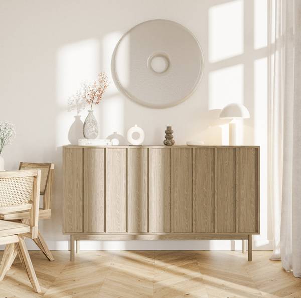 Commode NEKSTO Marron - Mélamine - 150 x 87 x 40 cm