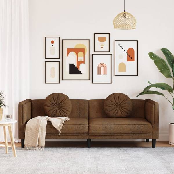 Sofa 3-Sitzer XT9642 Braun - Tiefe: 194 cm