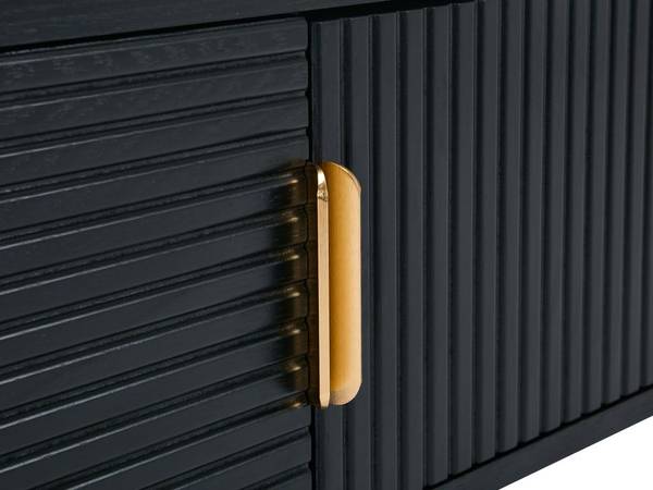 TV-Board SIRIOLA Schwarz - Metall - Holz teilmassiv - 160 x 50 x 40 cm