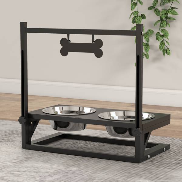 Futterschüssel D08-057V00BK Braun - Metall - 22 x 39 x 41 cm