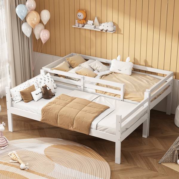 Etagenbett-O0914 Weiß - Massivholz - 95 x 158 x 205 cm