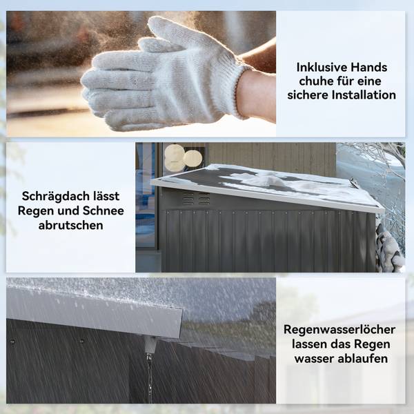 Gerätehaus 226V00CG Grau - Metall - 260 x 190 x 177 cm