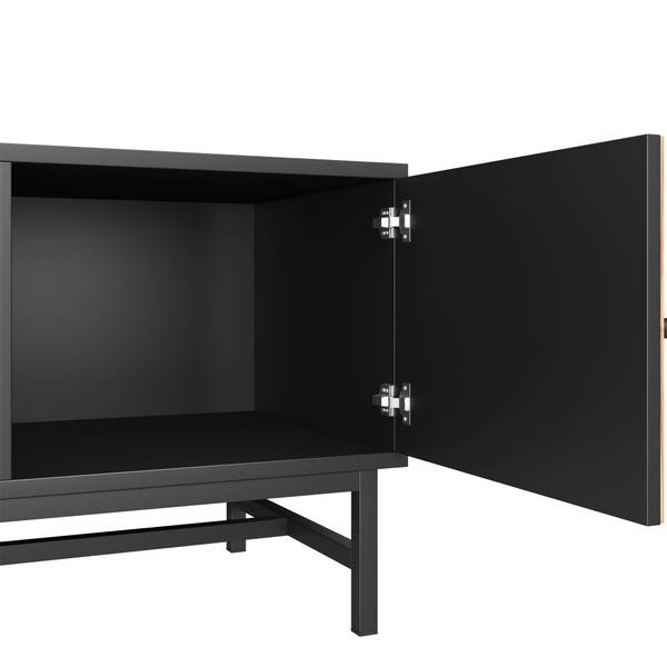 TV-Lowboard Marlene Schwarz - Braun - Stahl - 150 x 55 x 38 cm