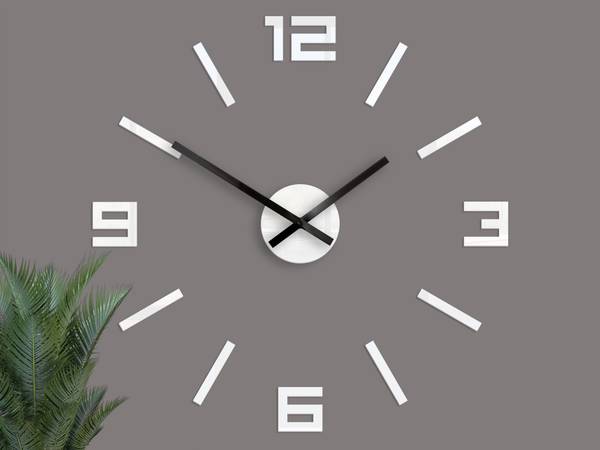 Wanduhr Arabic Glas Weiß
